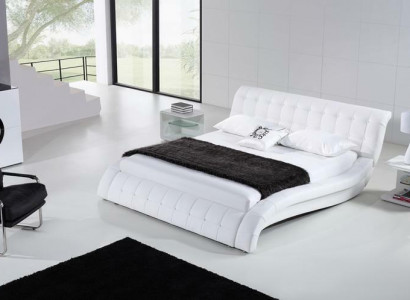 Bett Betten Polster Doppel Ehe Hotel Luxus Leder Moderne Deko Designer